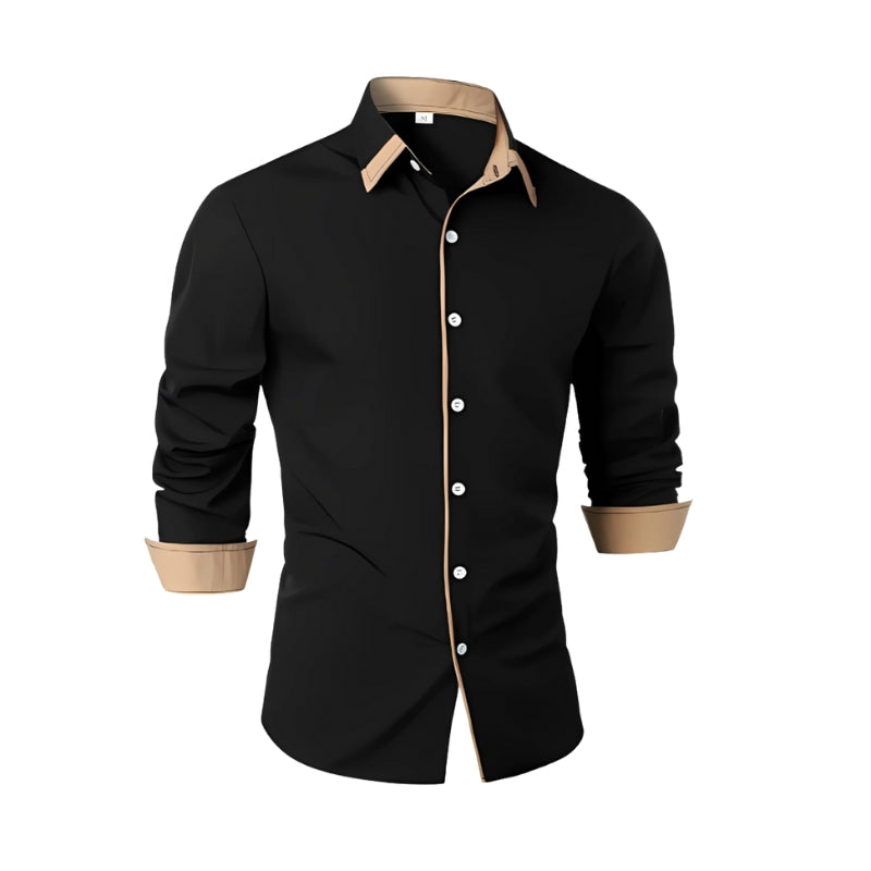Caleb – Klassisk langærmet skjorte med knapdetaljer