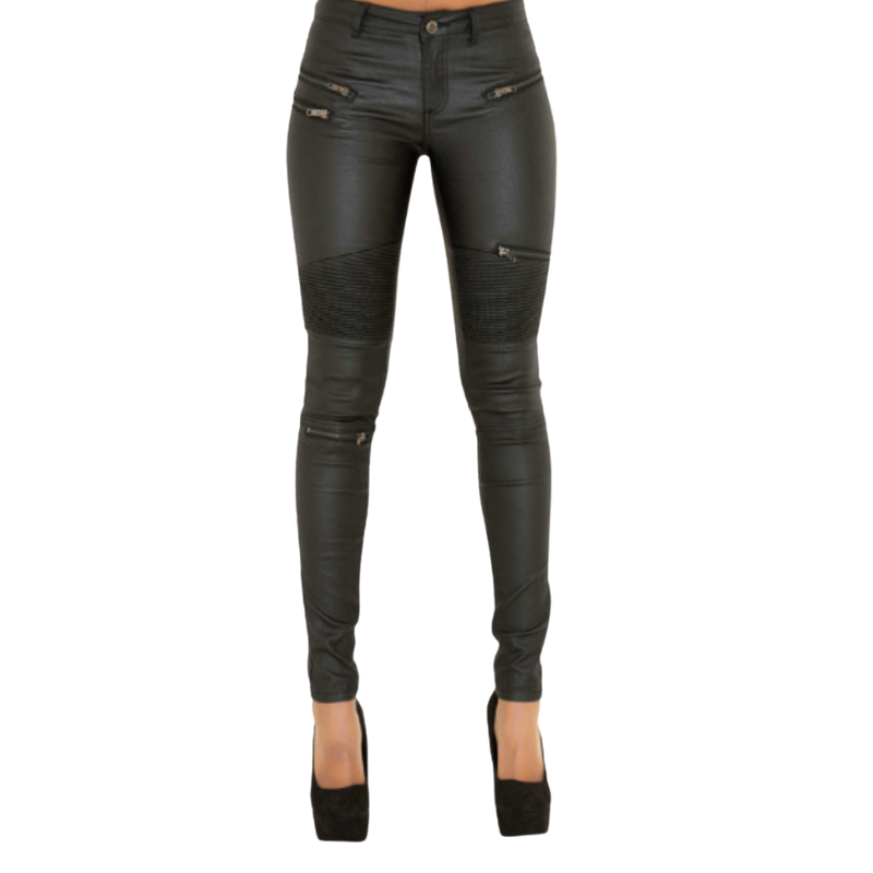 Addison – Højtaljede Lange Bukser med Lynlåslommer