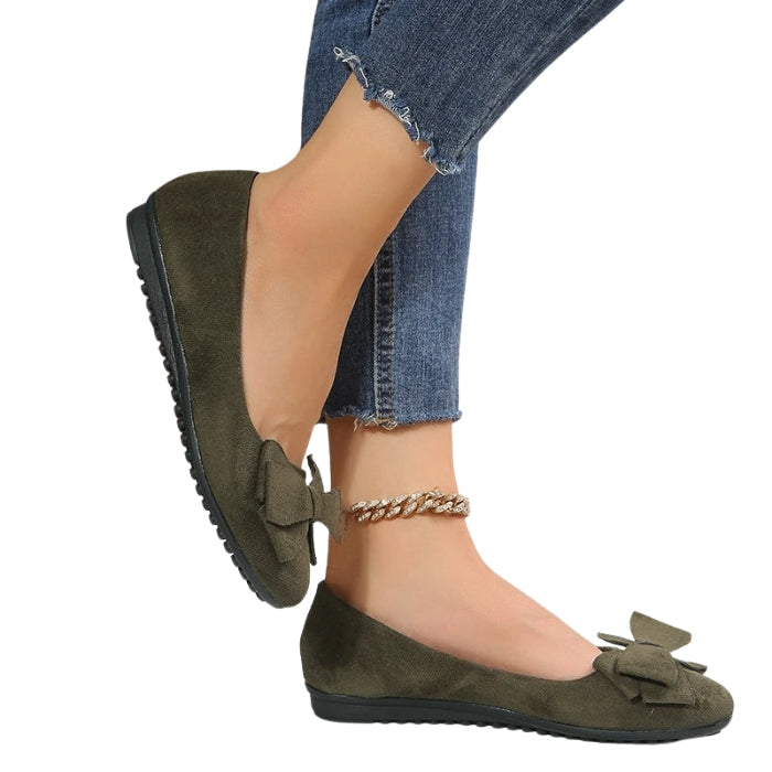 Quinn - Moderne Flats med Rund Tå og Sløjfe Detalje