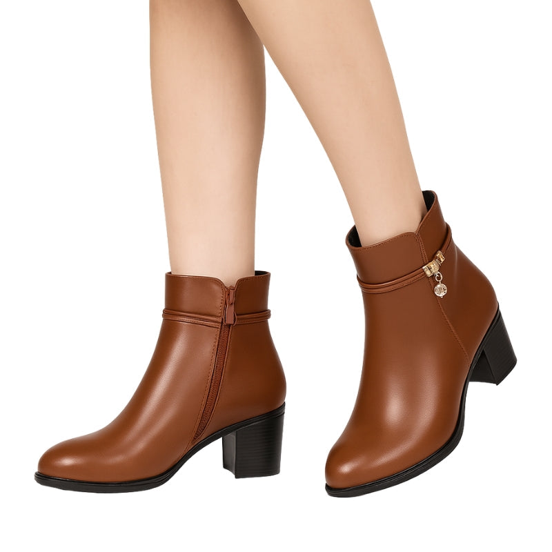 Sabine – Ankelstøvler med Spids Snude og Sidelås