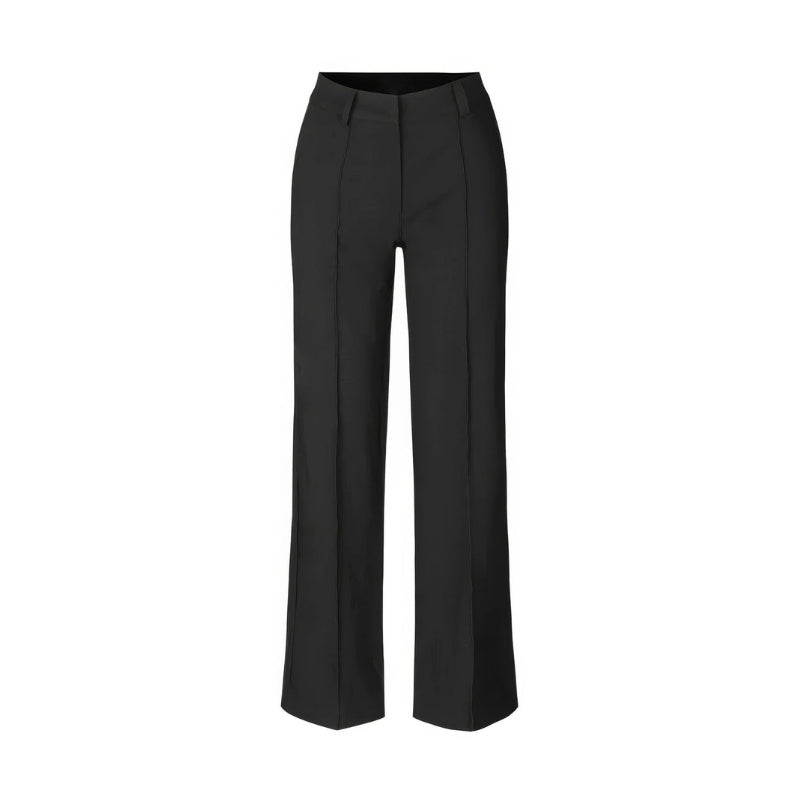 Deborah - Højtaljede Bukser med Bred Ben og Lommer