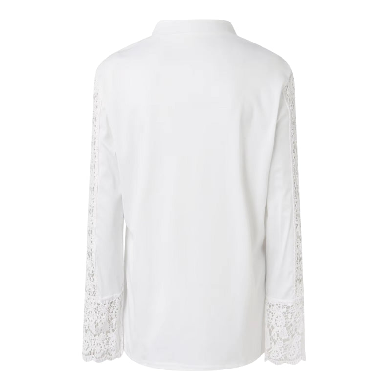 Mia – Elegant Langærmet Bluse med V Hals