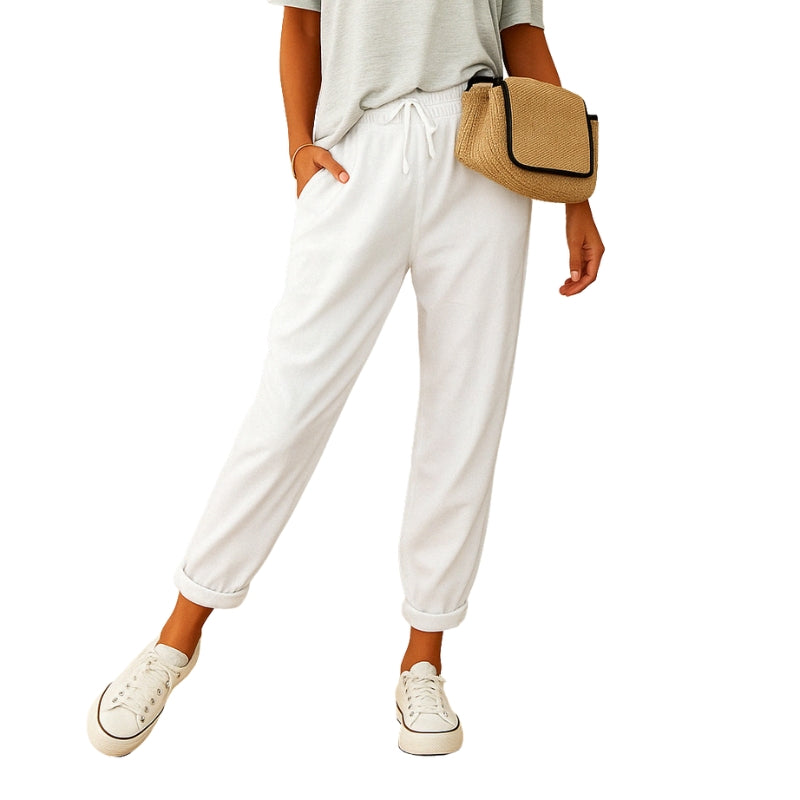 Eliza – Letvægtsbukser med Snørelukning og Lommer