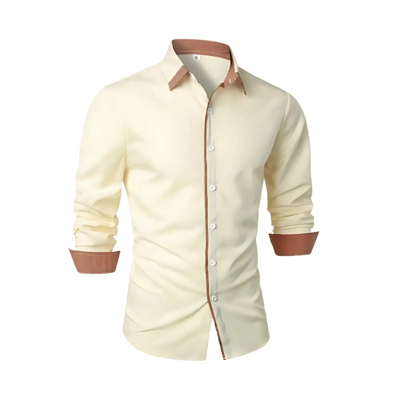 Caleb – Klassisk langærmet skjorte med knapdetaljer