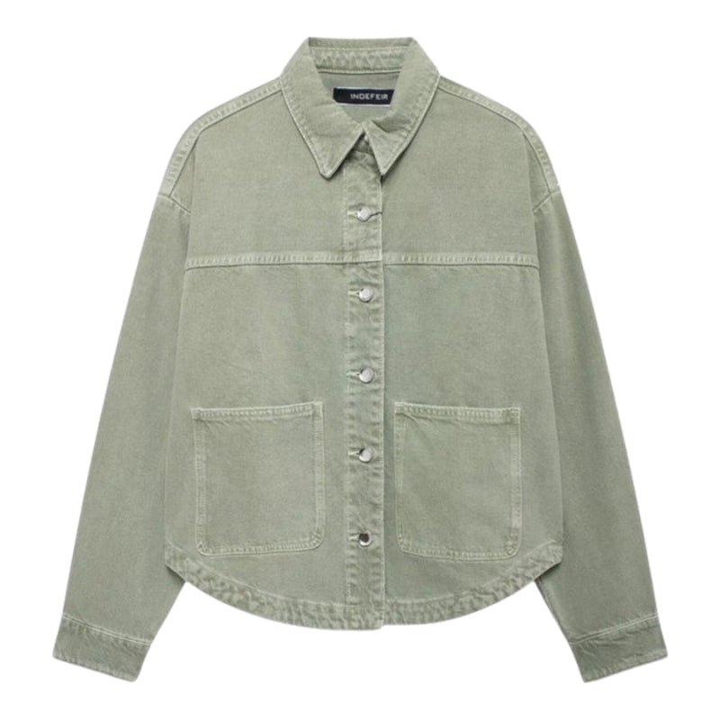 Celeste - Klassisk Kravejakke med Frontlommer og Lange Ærmer