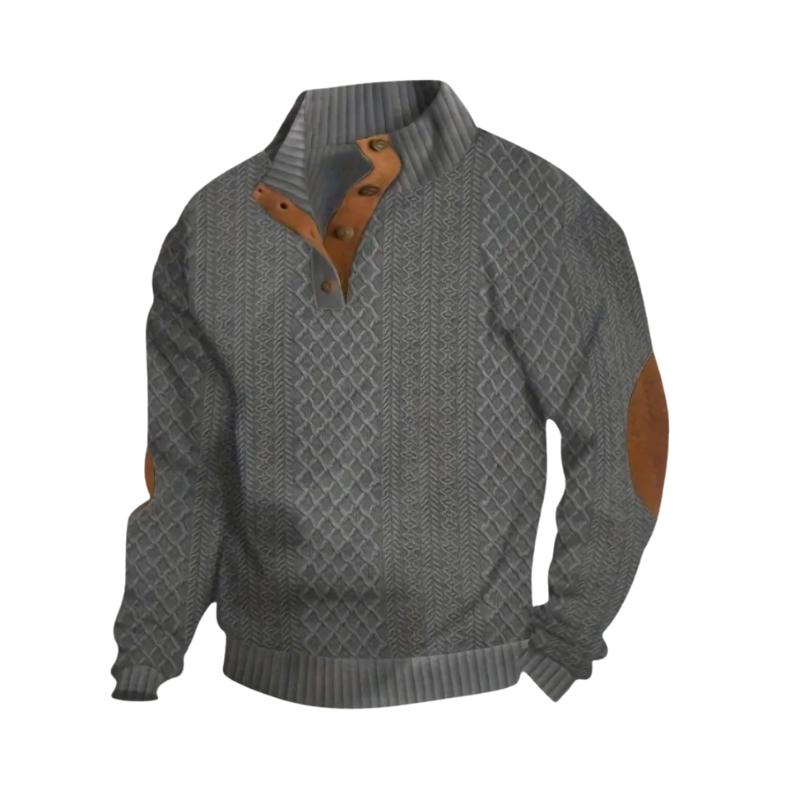 Joshua – Langærmet strikket knap-op trøje