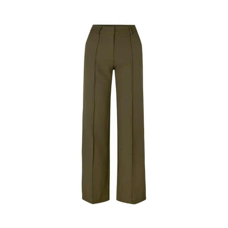 Deborah - Højtaljede Bukser med Bred Ben og Lommer