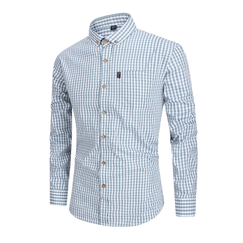 Oliver – Tjekket Knapper Op Skjorte med Lange Ærmer