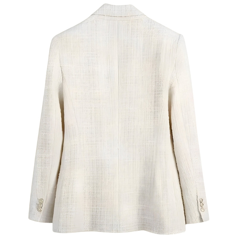 Freya – Tweed Blazer med Lange Ærmer og Lommer