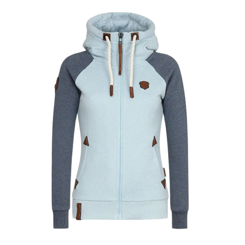 Sofia – Hoodie med Lynlås og Justerbar Hætte i Afslappet Pasform