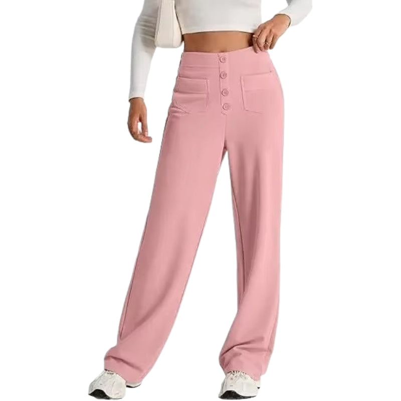 Selene - Højtaljede lige bukser med lommer