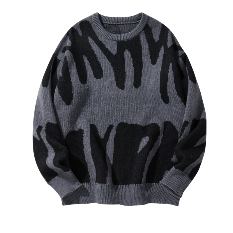 Gabriel – Trøje med Moderne Print og Rund Krave