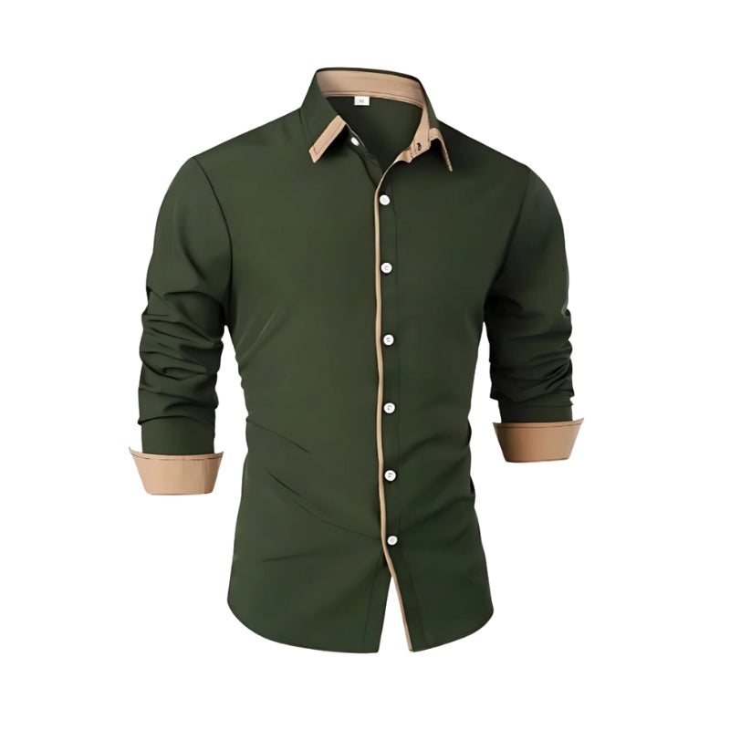 Caleb – Klassisk langærmet skjorte med knapdetaljer