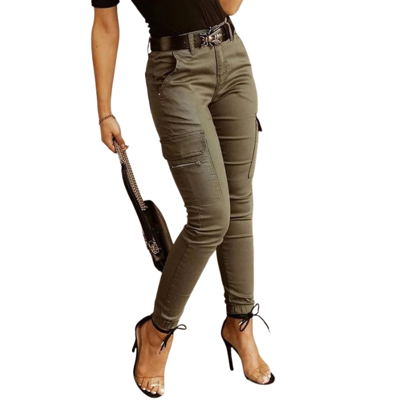 Violet - Cargo bukser med flere lommer og lynlåsgylp