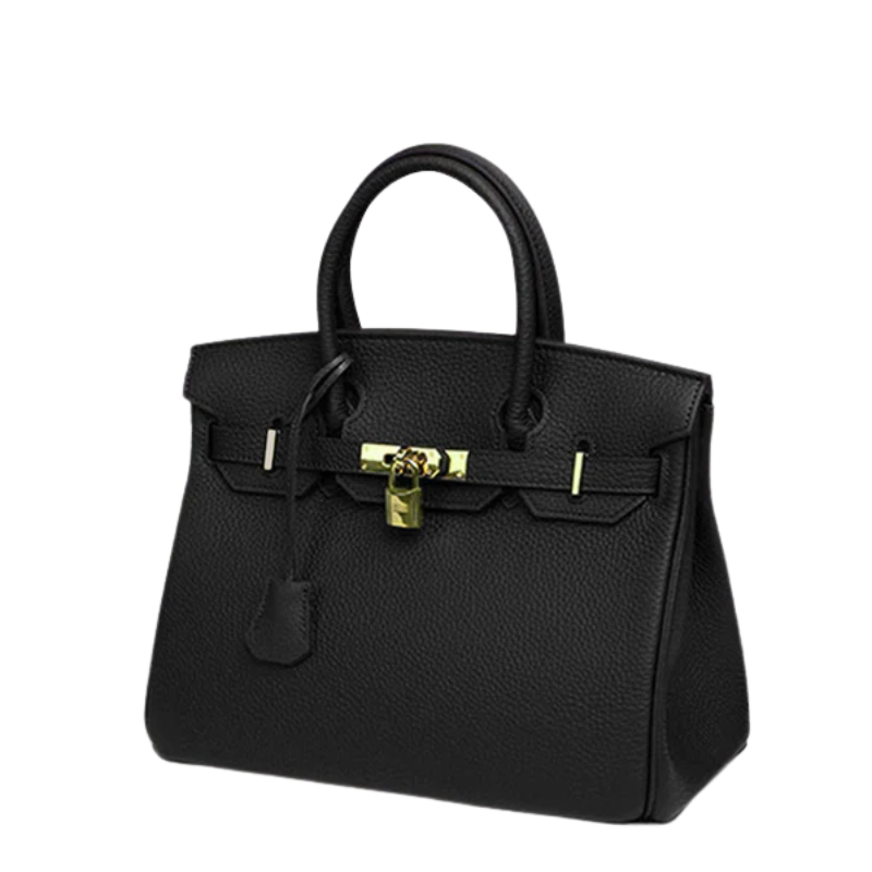 Brana – Struktureret Håndtaske med Syningsdetaljer og Toplåslukning