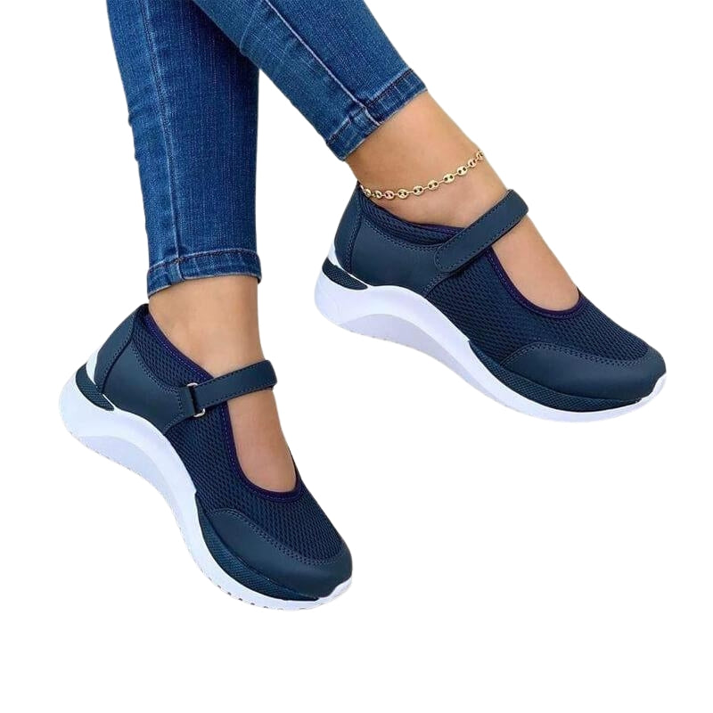 Daisy - Åndbare Sneakers med Rund Tå og Justerbar Velcro Rem