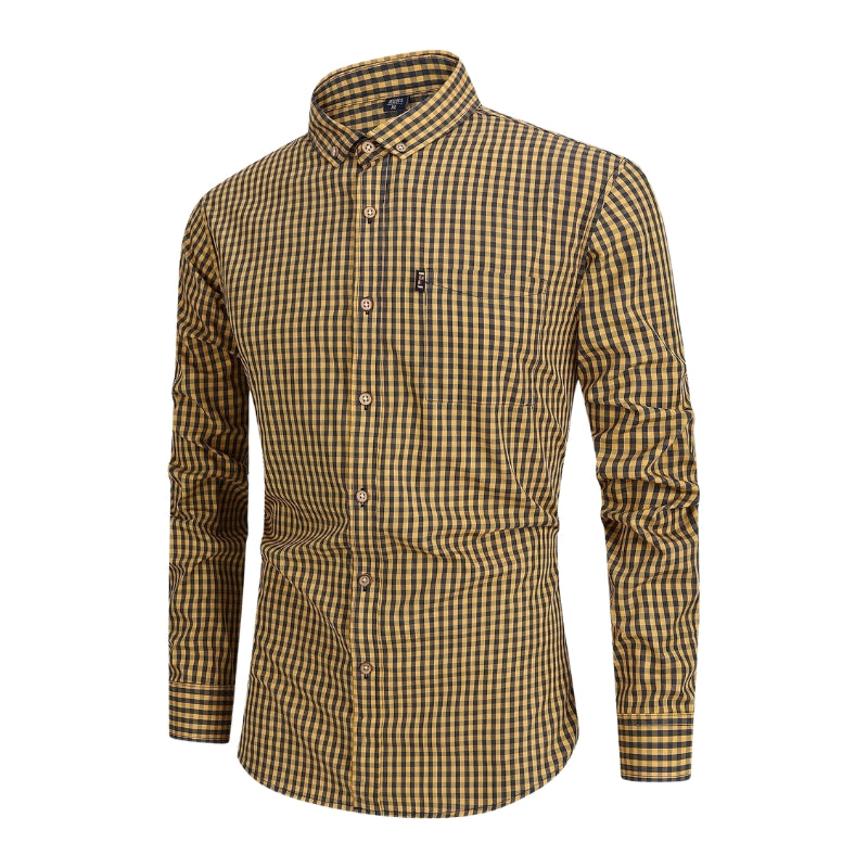 Oliver – Tjekket Knapper Op Skjorte med Lange Ærmer