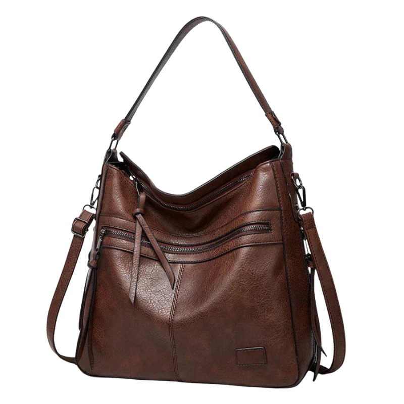 AbigailEase – Multi-lomme lædertaske med justerbare stropper