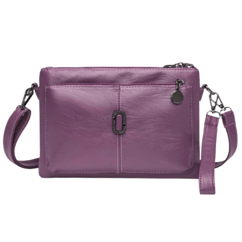 Delilah - Lille Skuldertaske med Ristlommer og Justerbar Rem