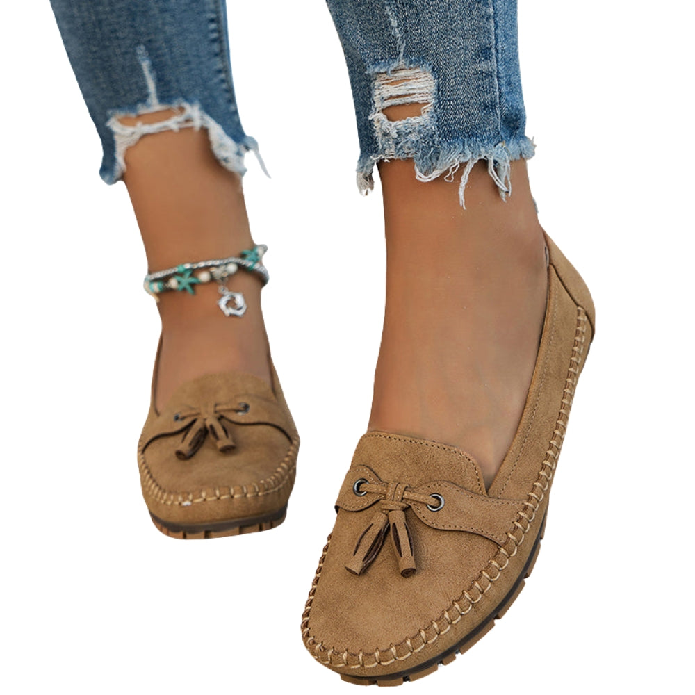 Zoe – Moderne Loafers med Dekorativ Sløjfe og Non Slip Sål