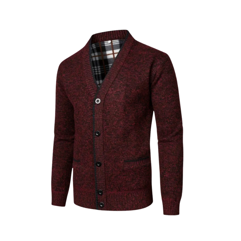 Jonathan – Langærmet cardigan med V hals knapper og lommer