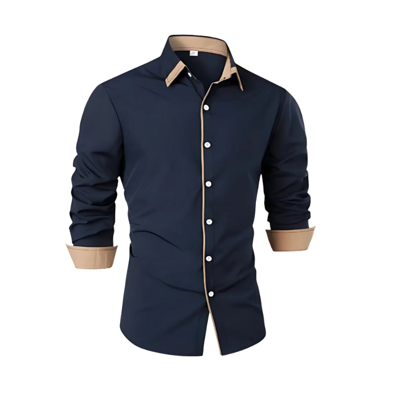 Caleb – Klassisk langærmet skjorte med knapdetaljer