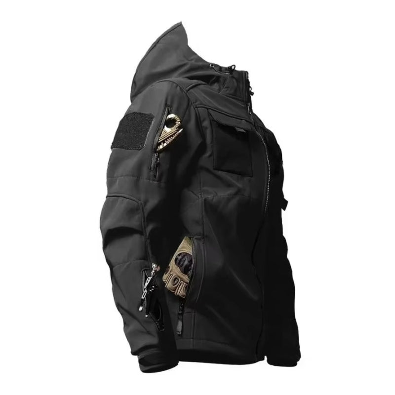 Thomas – Tactical Hooded Jacket med Flere Lommer og Lynlås