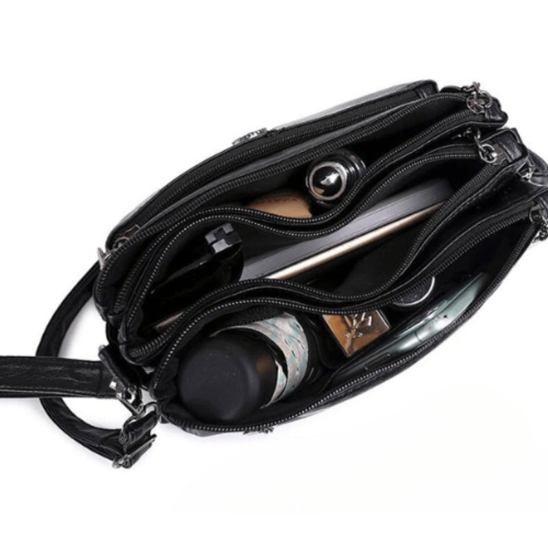 Delilah - Lille Skuldertaske med Ristlommer og Justerbar Rem