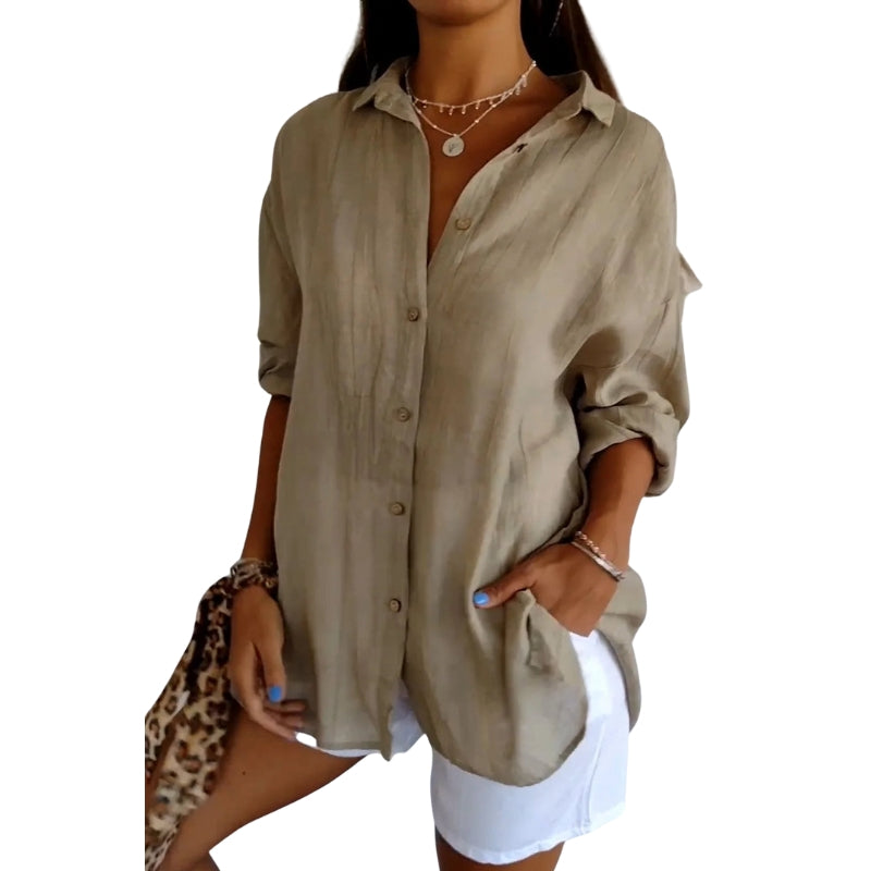 Chloe – Stilfuld Kortærmet Skjorte med Knaplukning