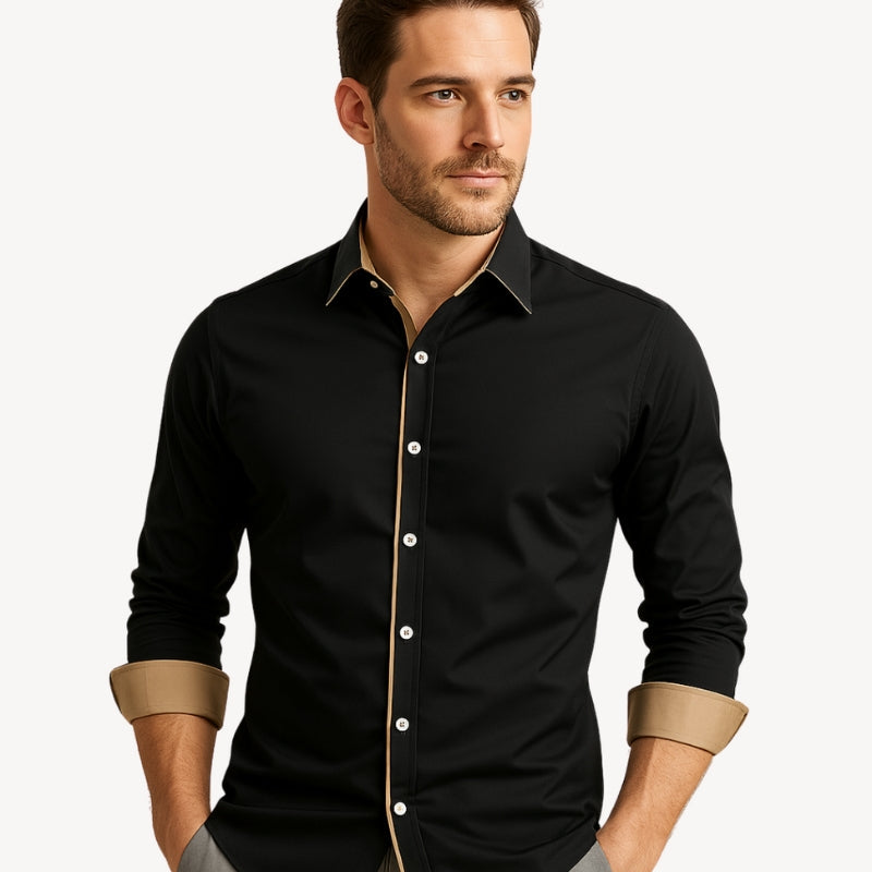 Caleb – Klassisk langærmet skjorte med knapdetaljer