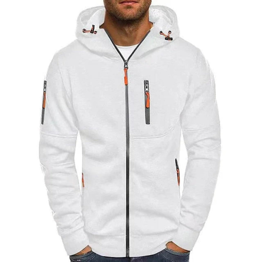 Dexter - Casual Hoodie med Lynlås og Lommer