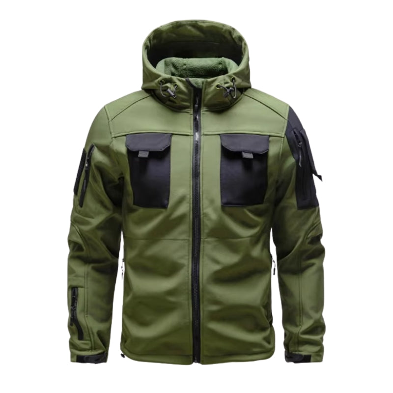 Thomas – Tactical Hooded Jacket med Flere Lommer og Lynlås