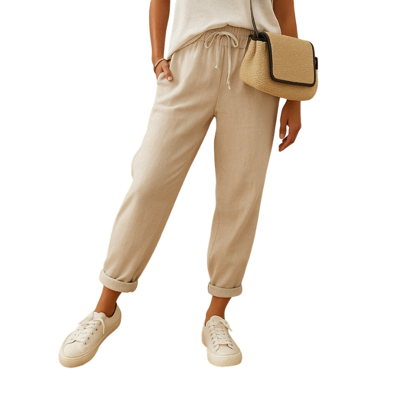 Eliza – Letvægtsbukser med Snørelukning og Lommer