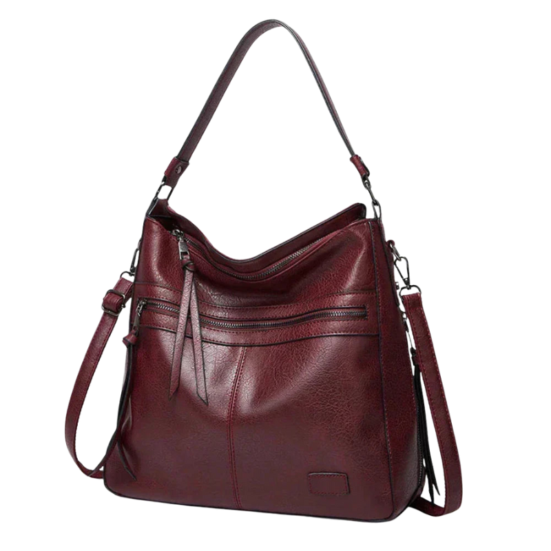 AbigailEase – Multi-lomme lædertaske med justerbare stropper