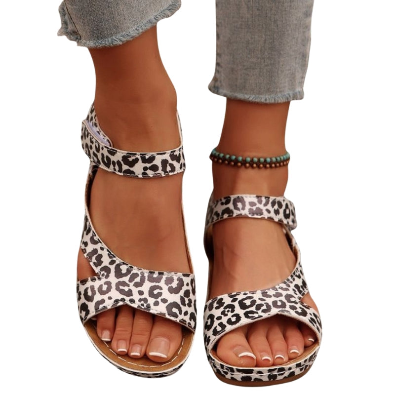 Brooklyn – Wedge Sandaler med Justerbare Stropper og Åben Tå