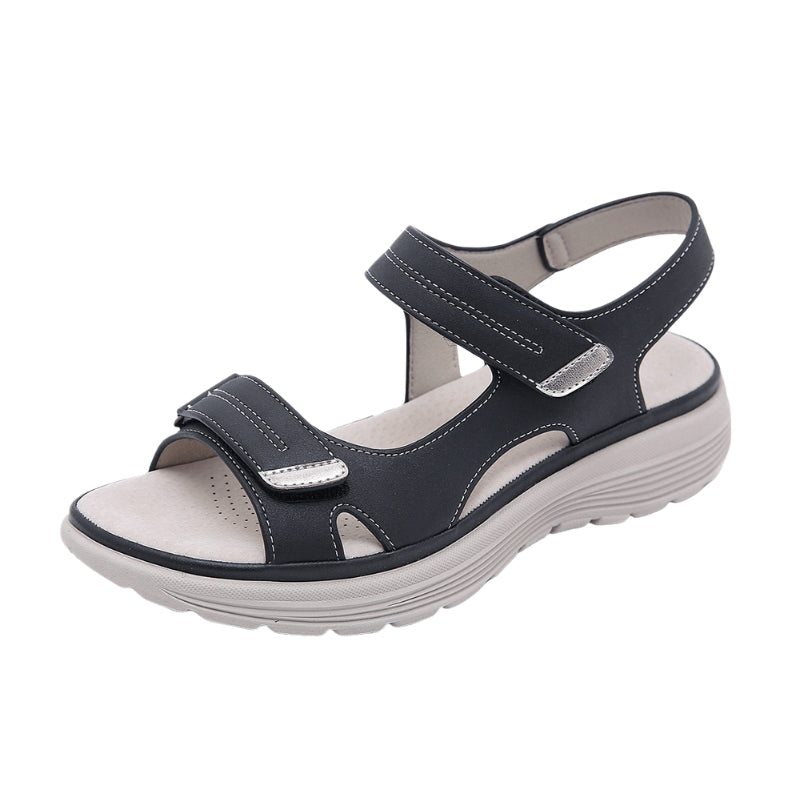 Evelyn - Sandaler med Åben Tå og Justerbare Velcrostropper