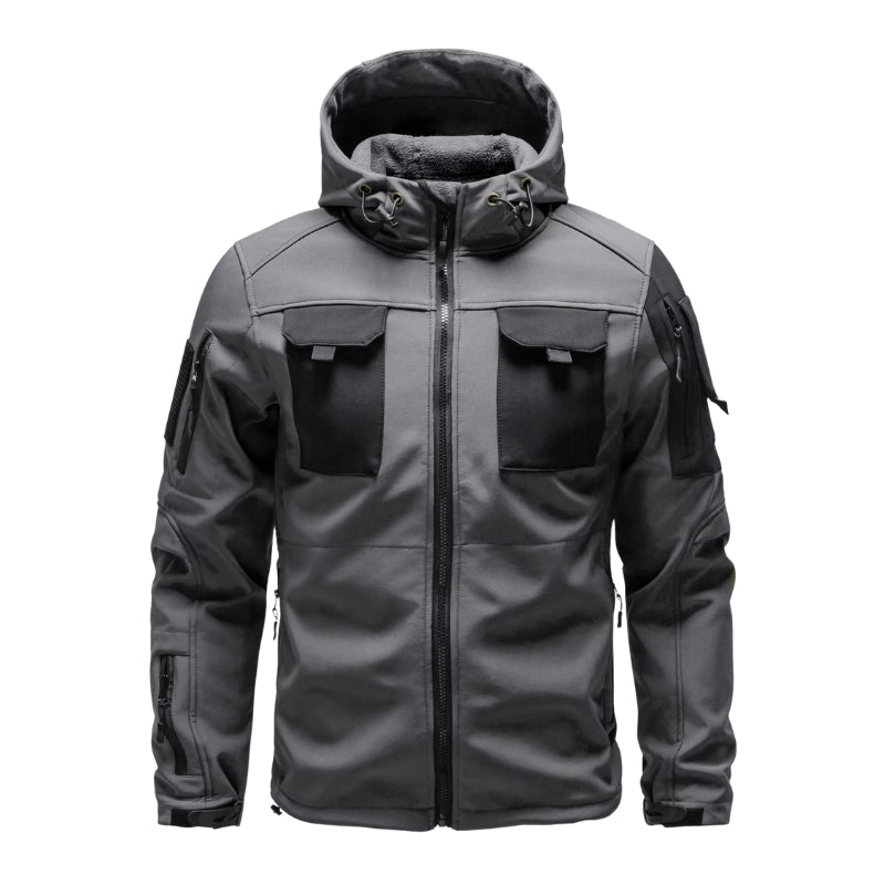 Thomas – Tactical Hooded Jacket med Flere Lommer og Lynlås