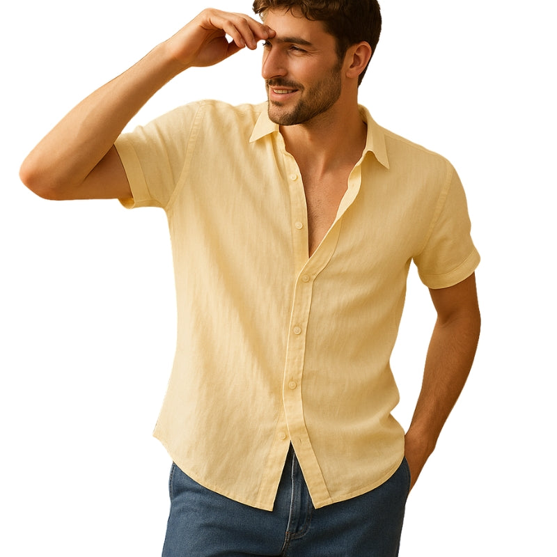 Leo – Korte Ærmer Knappet Skjorte med Brystlomme