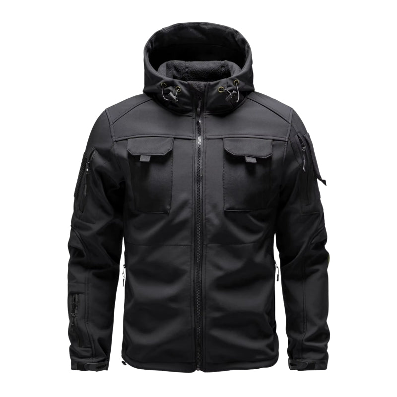 Thomas – Tactical Hooded Jacket med Flere Lommer og Lynlås