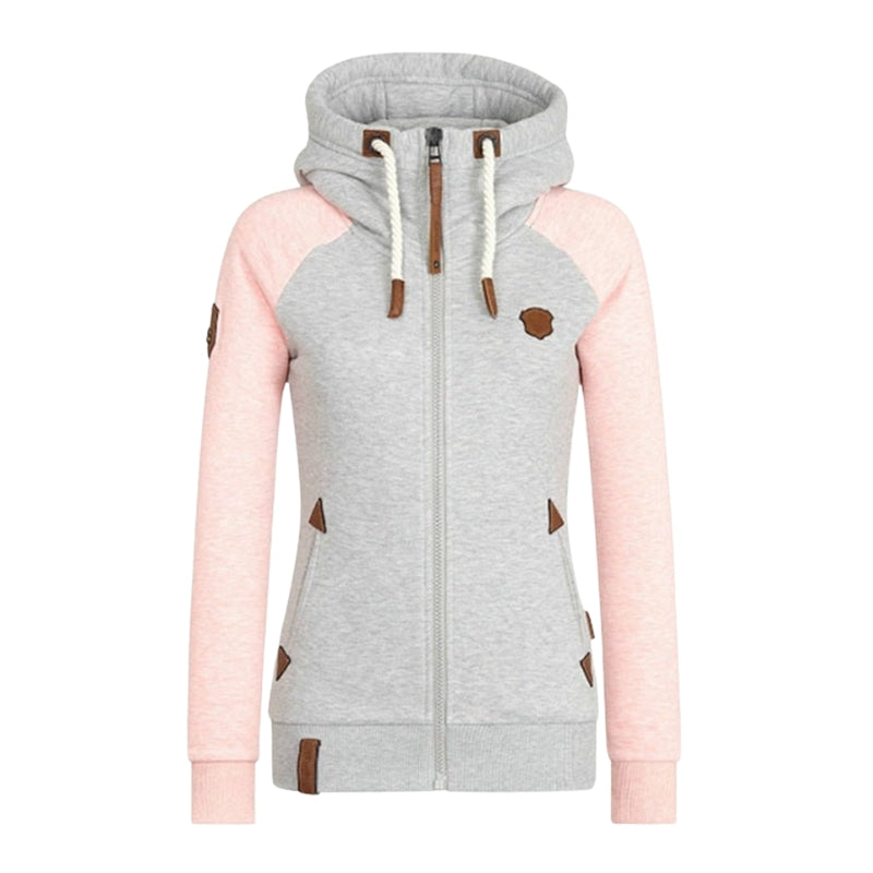 Sofia – Hoodie med Lynlås og Justerbar Hætte i Afslappet Pasform