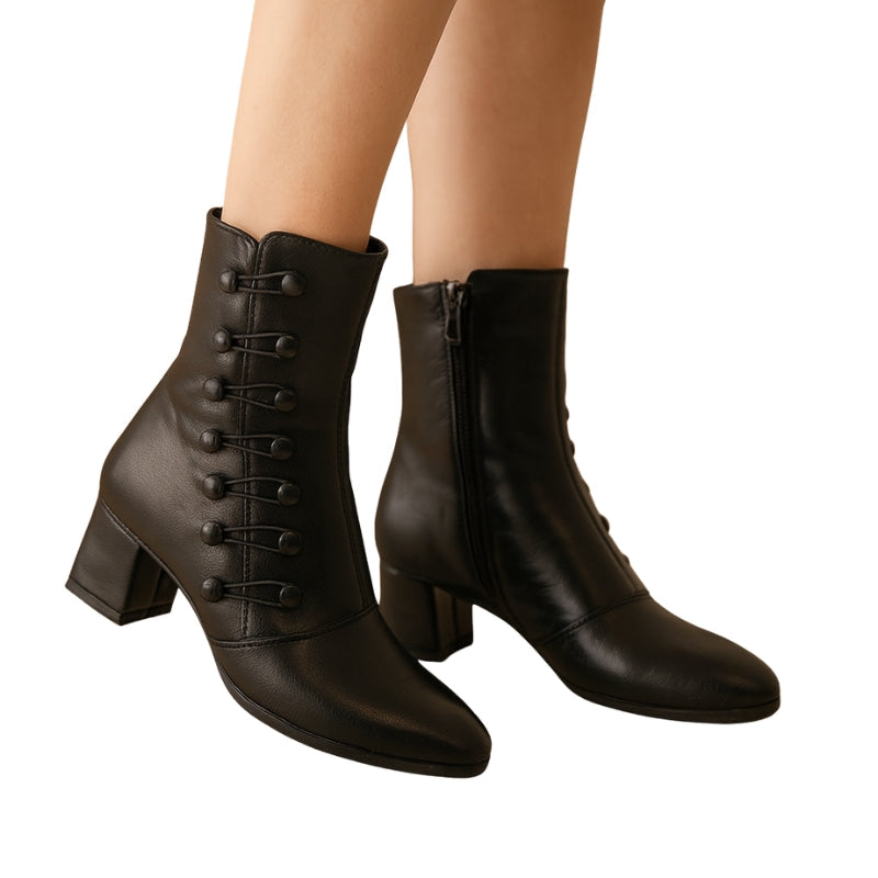 Martina – Høje Støvler med Spids Snude og Sidelås