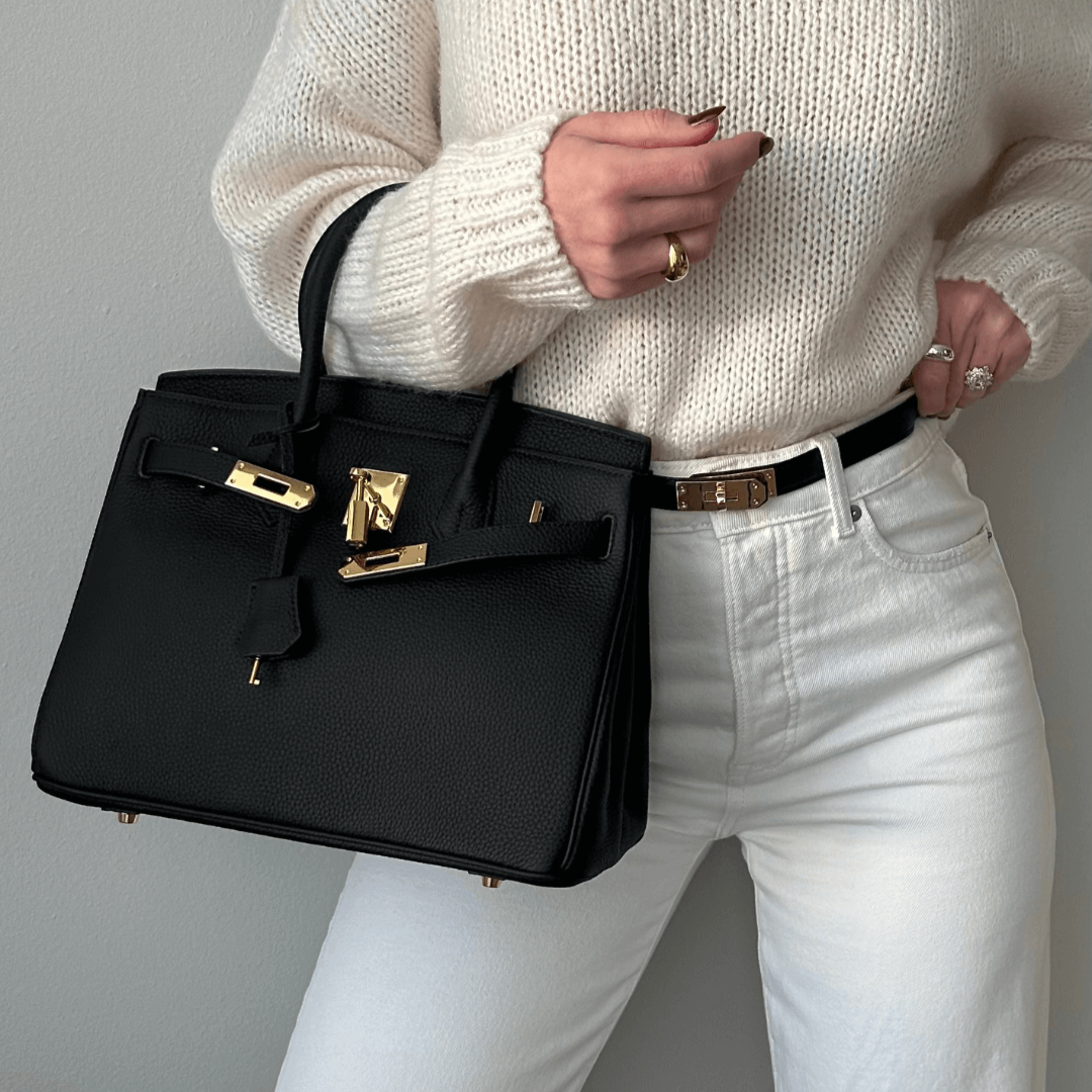 Brana – Struktureret Håndtaske med Syningsdetaljer og Toplåslukning