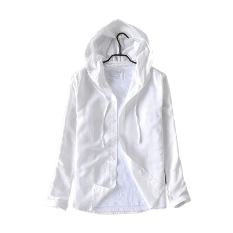 Elijah – Hoodie Skjorte med Lange Ærmer og Knaplukning