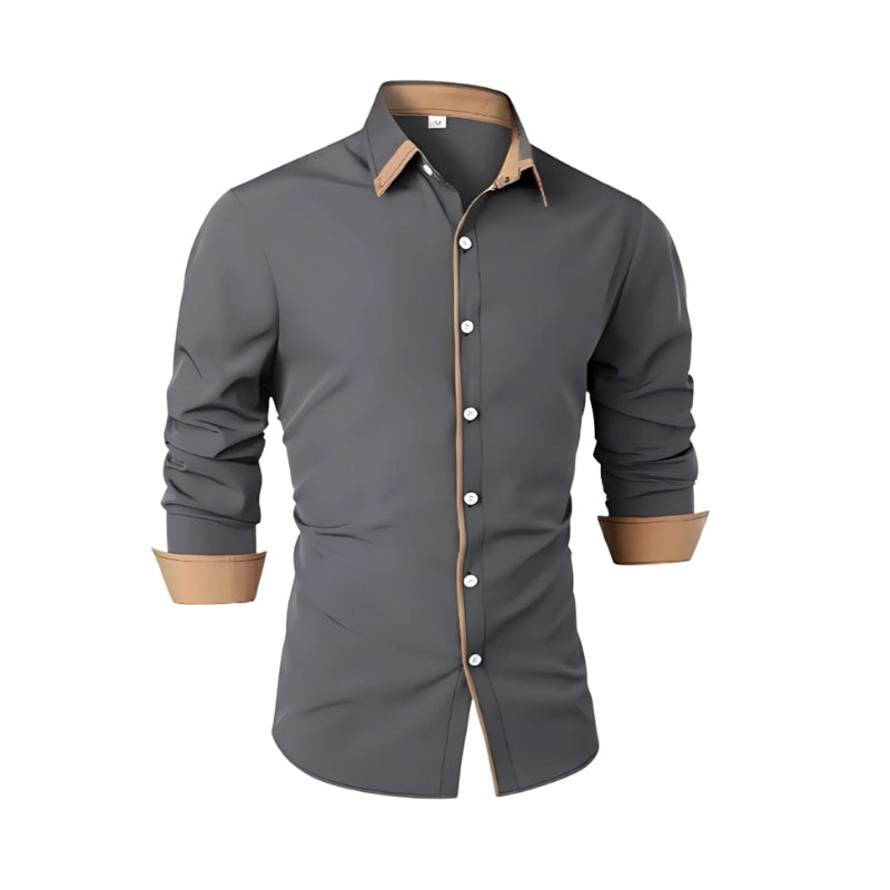Caleb – Klassisk langærmet skjorte med knapdetaljer