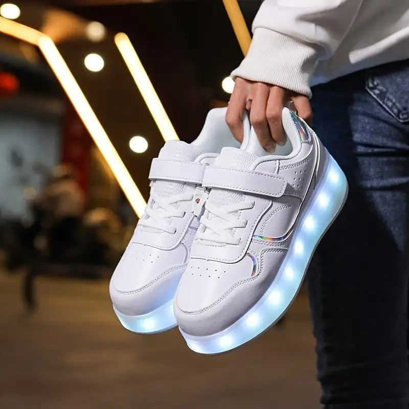 GlowRush – LED rulleskøjte Sneakers med Indtrækkelige Hjul til Aktive Børn