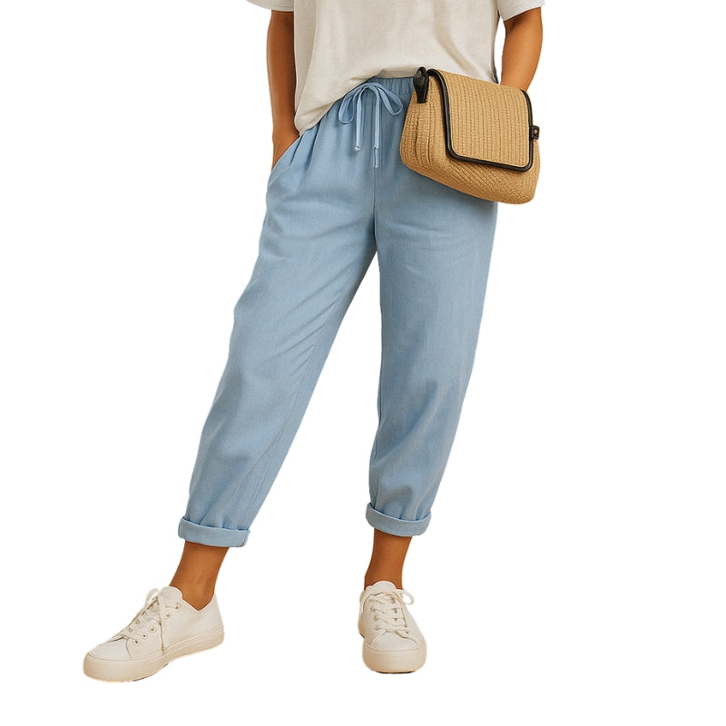 Eliza – Letvægtsbukser med Snørelukning og Lommer