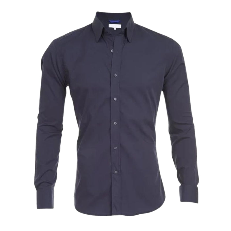 William - Skjorte med lange ærmer skjult lynlåslukning og klassisk krave