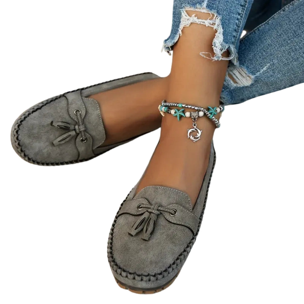 Zoe – Moderne Loafers med Dekorativ Sløjfe og Non Slip Sål