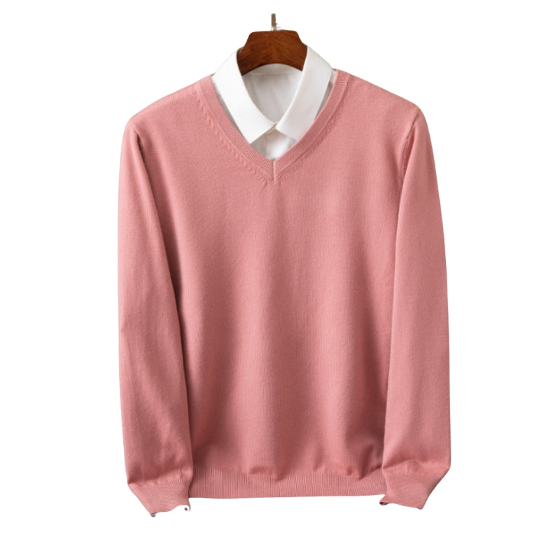 Charles – Løs Pasform Trøje med Lange Ærmer og V Hals