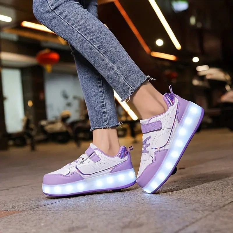 GlowRush – LED rulleskøjte Sneakers med Indtrækkelige Hjul til Aktive Børn